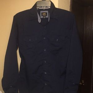 Lee No Tuck LS Shirt Size S Navy